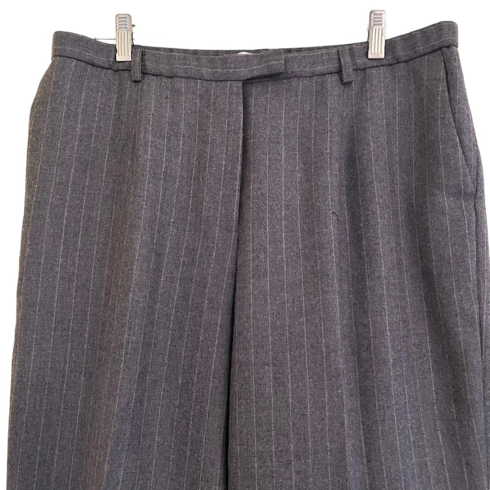 Pendleton Vintage Grey with Tan Pinstripe Virgin Wool Trouser 14